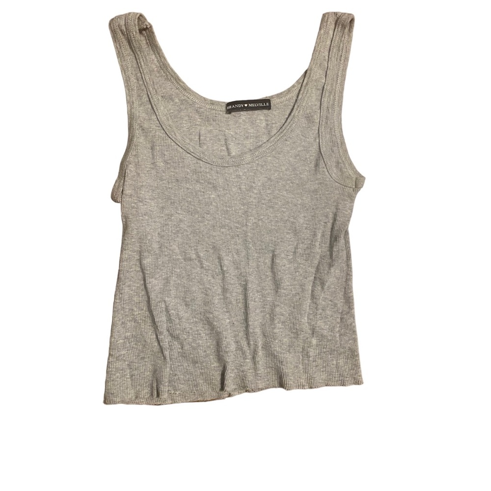 brandy melville raw hem gray tank
